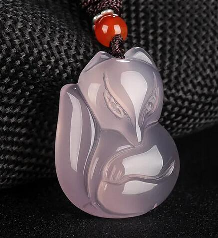 Collier pendentif renard en Agate, calcédoine, blanc et vert naturel, bijou de mode, amulette sculptée, porte-bonheur pour femmes et hommes_voghion.com