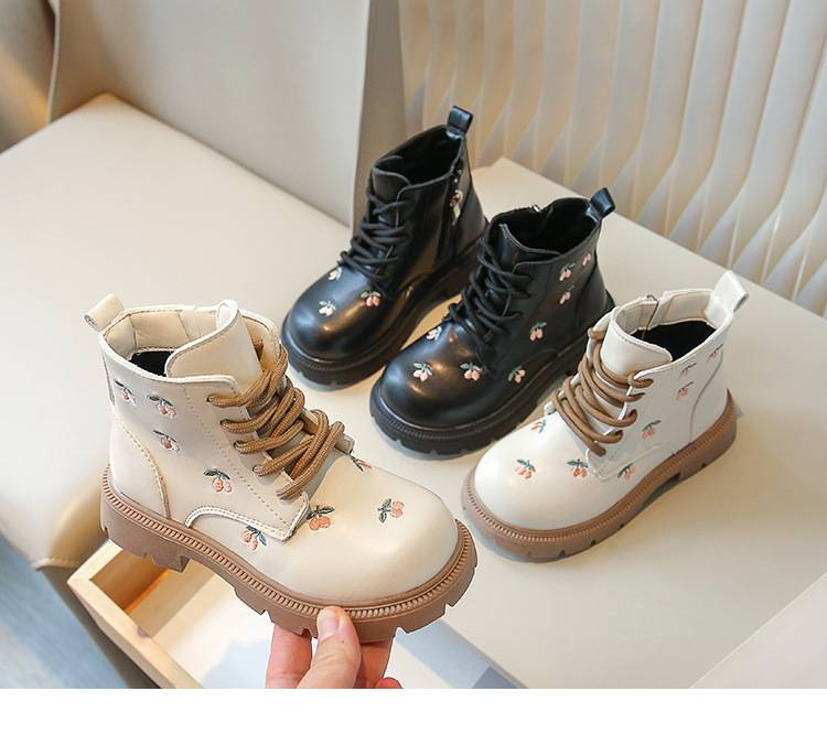 Kinder neue kleine Mädchen Einzelstiefel Bestickte Mädchen Prinzessin Stiefel Mädchen Baby Stiefeletten für Herbst/Winter 2024_voghion.com