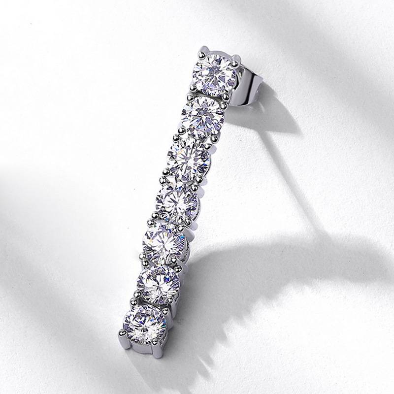 Orecchini lunghi in moissanite con nappe in argento S925 e diamanti, filo per orecchini, moda di alta qualità_voghion.com