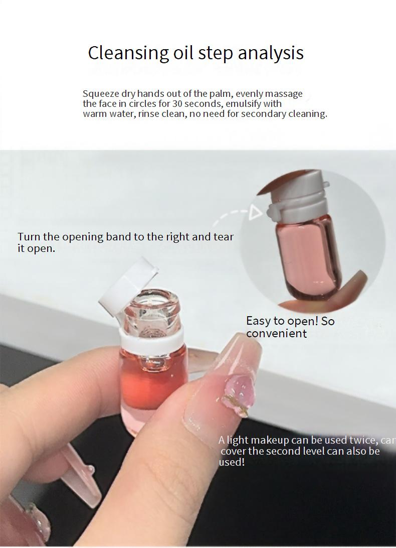 Makeup Remover ZVEV Gentle Cleansing Oil 7 Capsules Travel Pack Skin Care Gentle Non Irritating Moisturizing Deep Cleansing Makeup Remover Oil_voghion.com