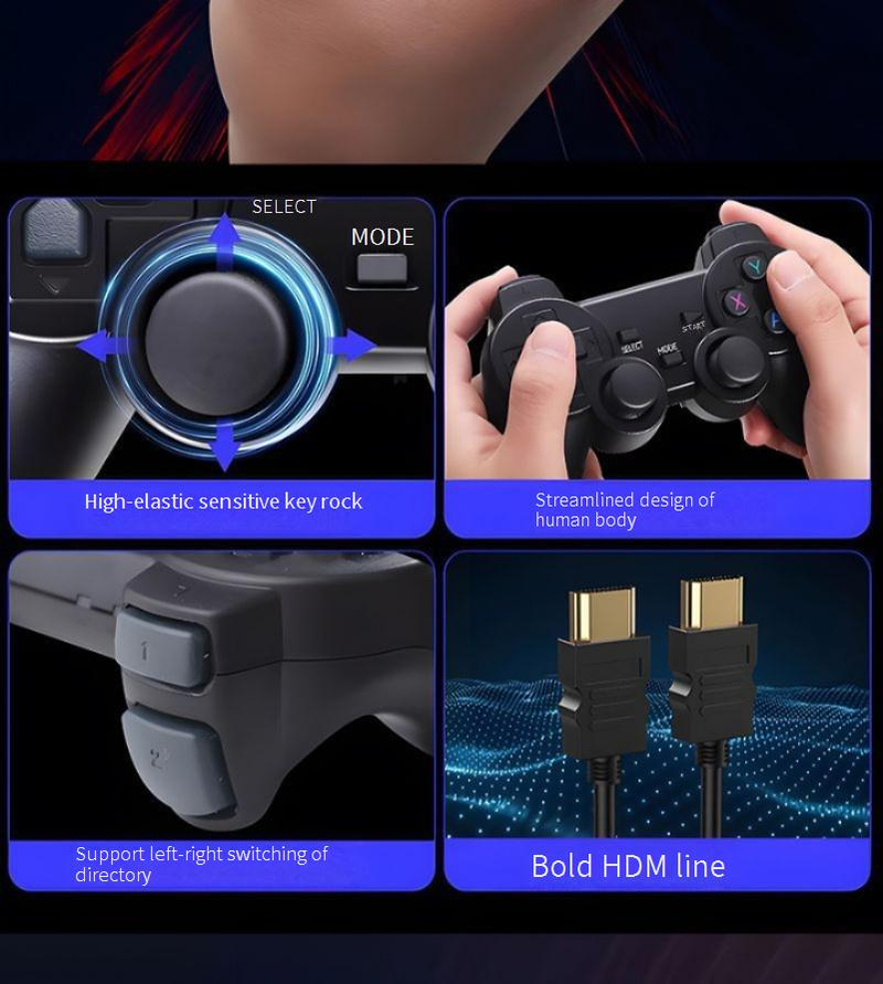 Videospielkonsolen Heim-TV-Spielekonsole Neue HD 4K Wireless-Griff Joystick Doppelter klassischer nostalgischer Street Fighter King of Fighters_voghion.com