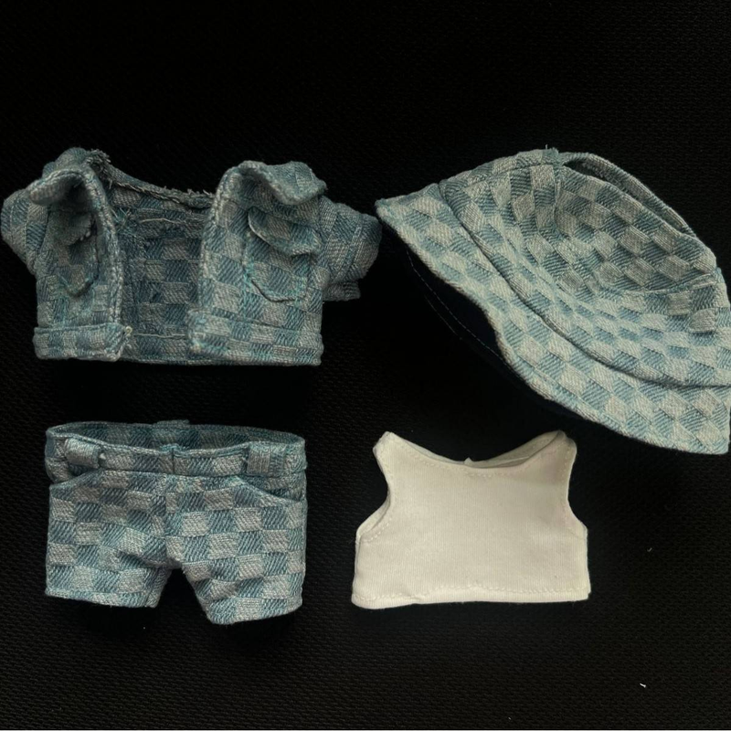 Puppenkleidung 17cm LBB Erste und Zweite Generation LBB Puppenkleidung Jeanskleidung Jeansjacke Hose Hut Anzug_voghion.com