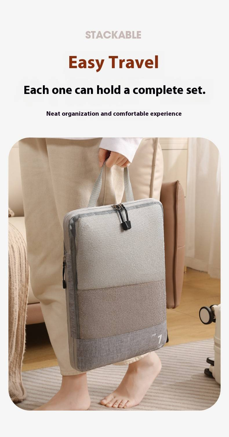 Set di cubi di compressione leggeri da 4/6 pezzi - Organizer da viaggio per bagagli e zaini, borse portaoggetti in poliestere espandibili e traspiranti_voghion.com