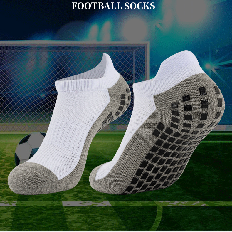 Fußballsocken, niedrige Oberseite, klebend, rutschfest, Bootssocken, Handtuchunterseite, Bodensocken, Yoga, Laufsportsocken, FootballSock_voghion.com