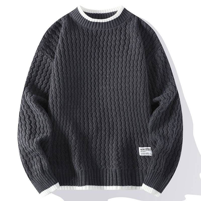 Men's Oversized Mock Layered Sweater - Breathable Knit Pullover With Round Neck (3 Colors, M-3XL)_voghion.com