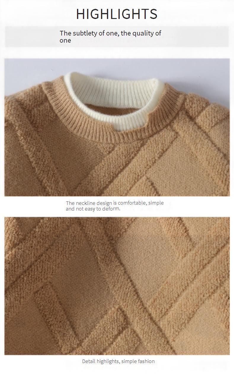 Maglione oversize alla moda da uomo – Pullover spesso a collo alto (morbido misto modal, vestibilità comoda, stile streetwear giovanile)_voghion.com