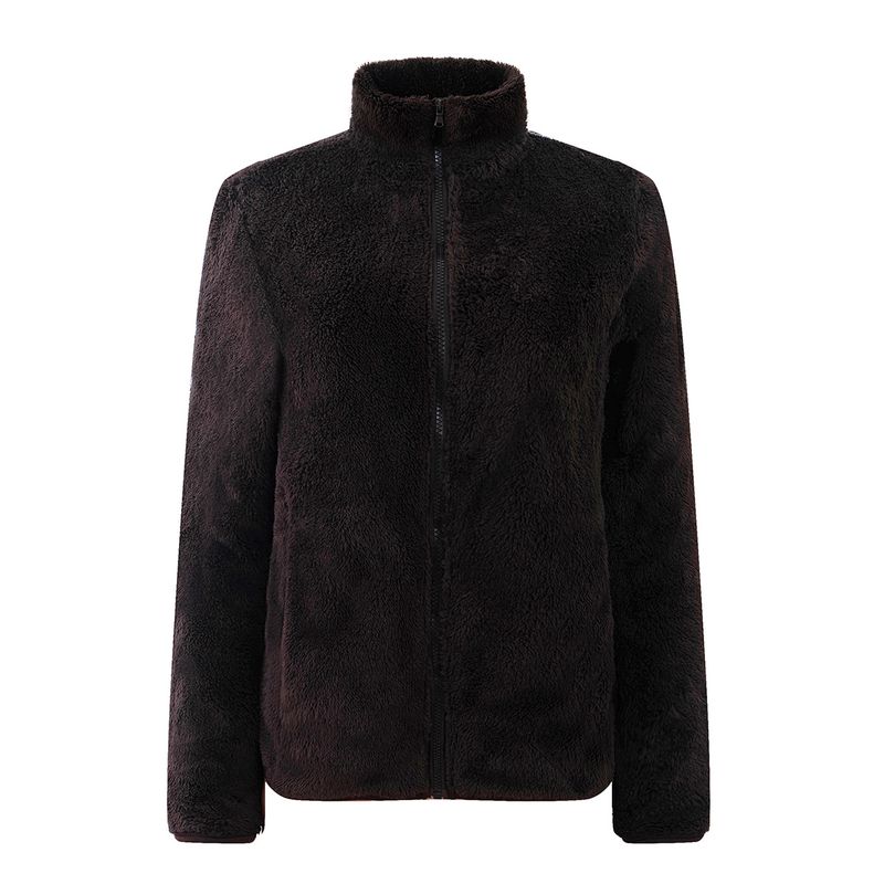 Women's Fleece Jacket With Embroidery Logo - Cozy Warm Pullover Long Sleeve Top For Casual Wear (Multiple Colors & Sizes)_voghion.com