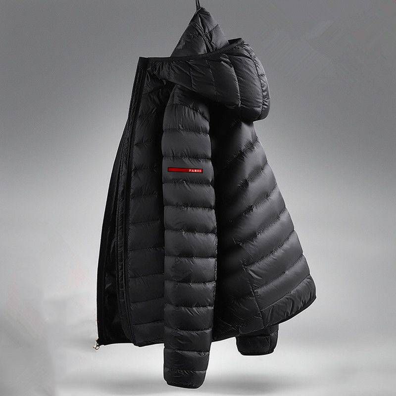 Herrenbekleidung 25 Neue leichte Baumwolle Herbst- und Winterkleidung aus Baumwolle Warme Freizeitjacke mit großem kurzem Stehkragen und Kapuze_voghion.com