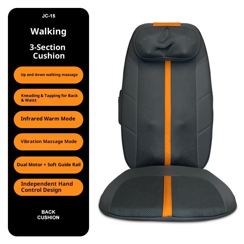 Cuscino massaggiante elettrico per tutto il corpo con termoterapia - 6 nodi massaggianti per sollievo da collo, schiena, spalle e zona lombare_voghion.com