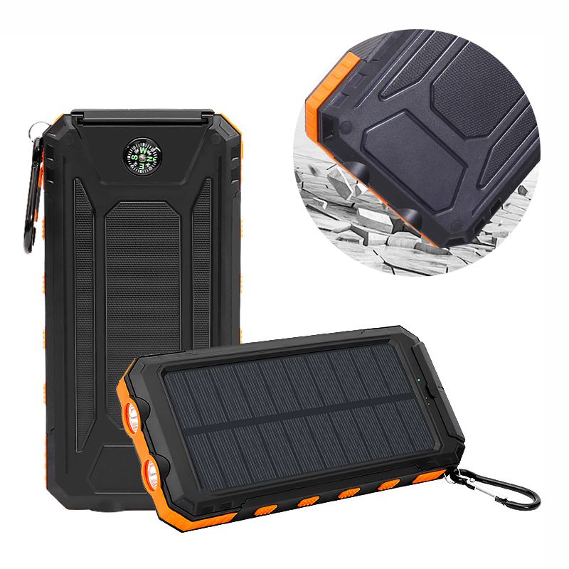 Outdoor-Solar-Powerbank 20000 MAh Waterproof External Battery With Large Capacity For IPhone, Portable USB Charger,_voghion.com