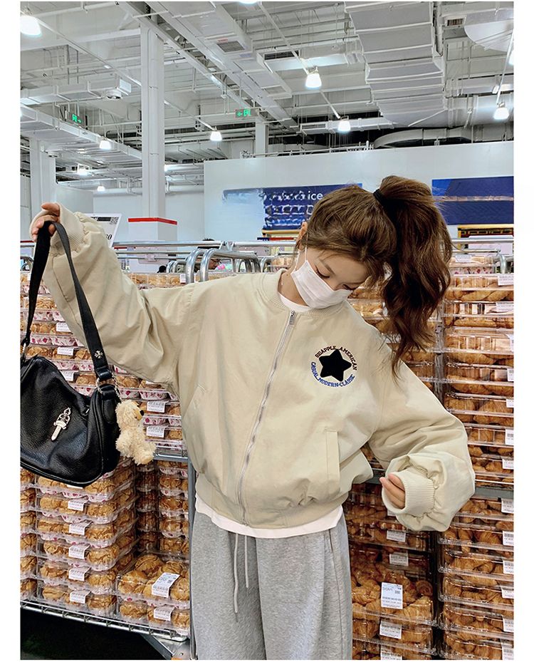 American Style Baseball For Women 2025 Spring And Autumn New Design Loose Casual Versatile Petite Jacket_voghion.com