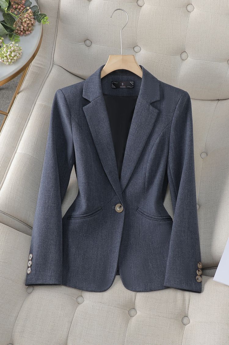 Vêtements pour femmes Petite veste de costume pour femmes, nouveaux modèles de printemps et d'automne, haut de gamme, coupe slim, tempérament, hauts de costume décontractés polyvalents_voghion.com