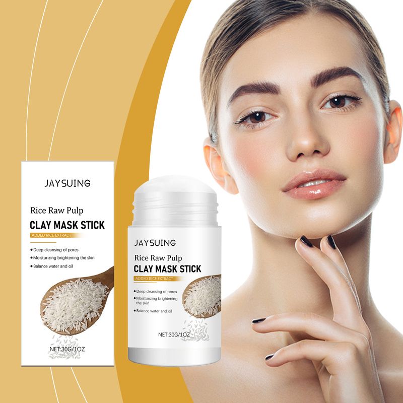 Maschera viso JAYSUING in stick con fango detergente al riso, per una pulizia profonda, idratante e rinfrescante_voghion.com