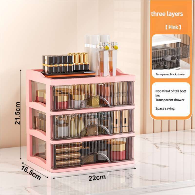 Nou sertar de lux ușor, stil desktop, multistrat, cosmetice transparente, cutie de depozitare pentru masă de toaletă, organizator de dulap_voghion.com