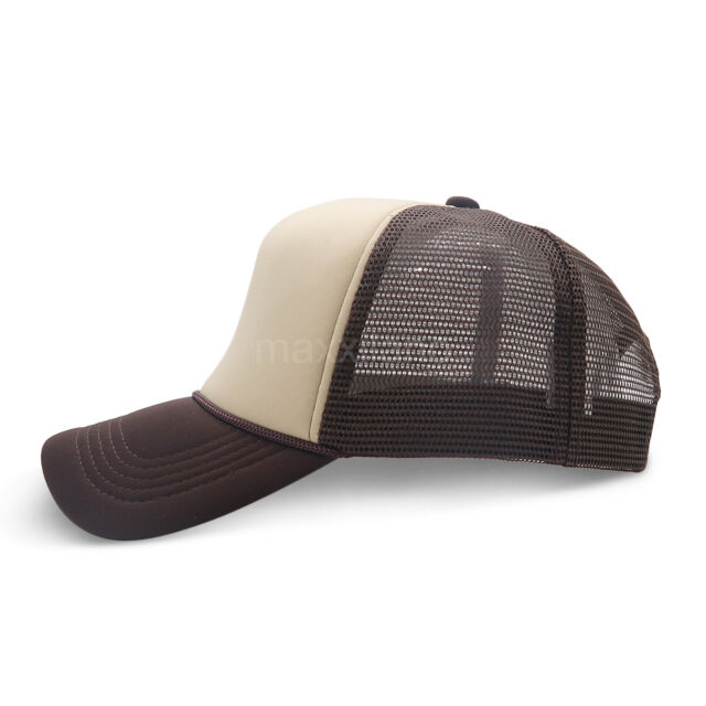 Trucker hat mesh foam hat flat brim hat Baseball cap adjustable men's women's hat_voghion.com