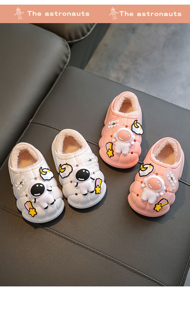 Pantofole invernali per bambini con copertura completa del tallone - Pantofole da casa impermeabili per interni/esterni per ragazzi e ragazze, comode stivaletti antiscivolo foderati in pile_voghion.com