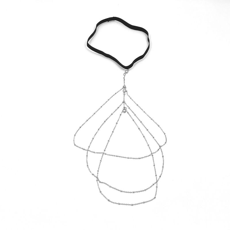 Catena da gamba da spiaggia sexy in stile bohémien con tre strati di nappe, perle di cristallo e metallo, per donna, estate_voghion.com