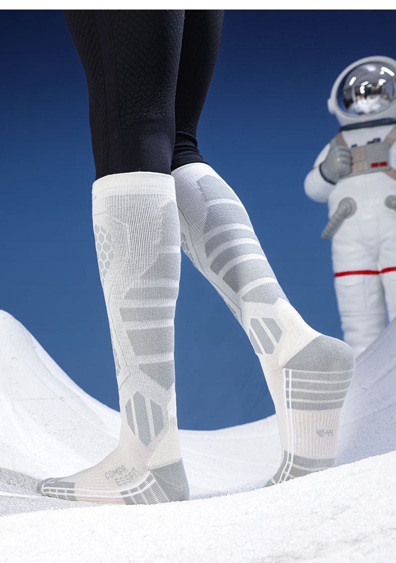 Calcetines de esquí profesionales para hombres y mujeres, para deportes al aire libre, de lana, largos, gruesos, cálidos y resistentes al frío, para montañismo_voghion.com