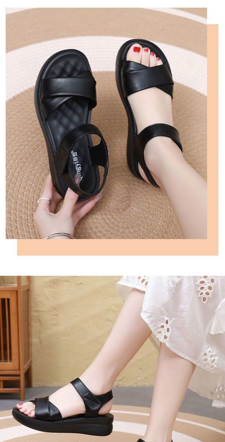 Sandali da donna, scarpe da mamma, suola morbida, superficie morbida, leggere, antiscivolo, comode, scarpe da spiaggia di medie e grandi dimensioni_voghion.com