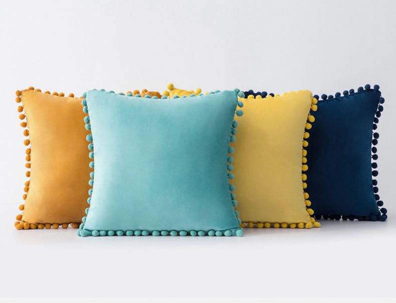 Kissenbezüge aus Samt, weiche dekorative Kissen für Sofa, Dekokissenbezug mit Quasten, Fransen, Boho-Akzent-Kissenbezüge für die Couch_voghion.com