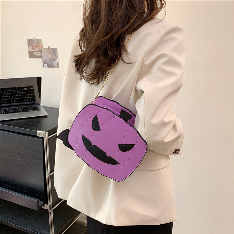 Super fuoco parodia zucca pipistrello pu borsa a tracolla divertente divertente personalità stereoscopica borsa a tracolla del fumetto ragazza_voghion.com