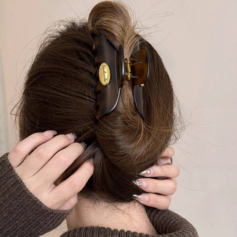 Bilandi Elegant Rășină Mat Prinde Clip Mare Acetat Clip de Păr Agrafe Pentru Femei Fată Accesorii De Păr Coafură Face_voghion.com