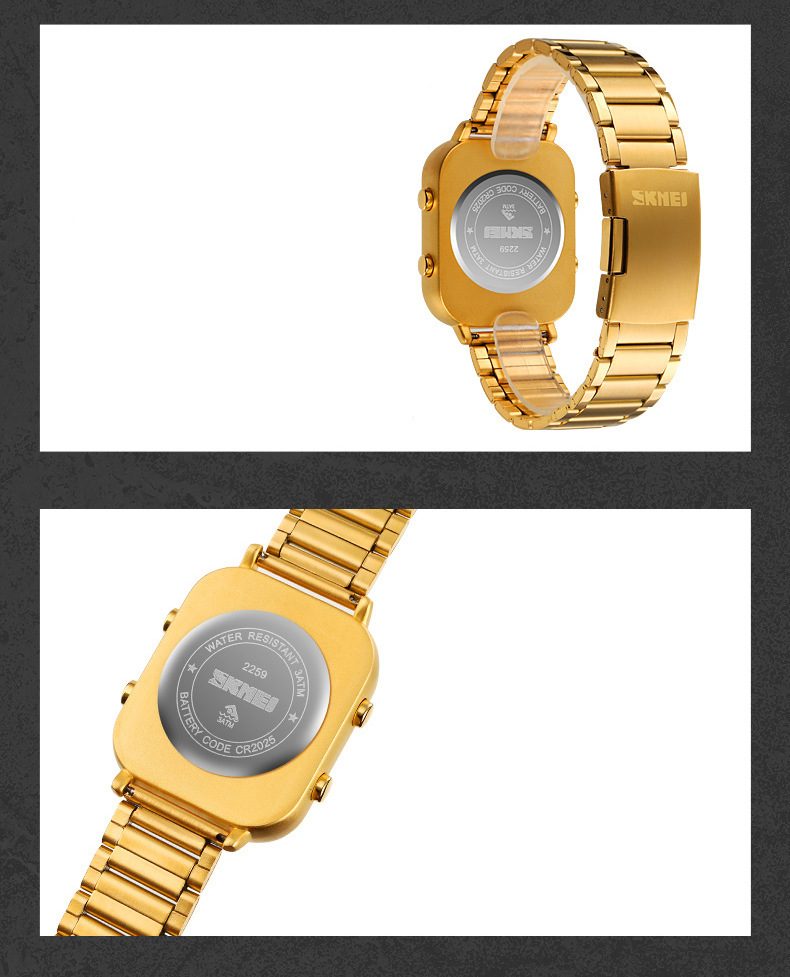 Watch Men's Trend Simple Youth Student Sports Waterproof Glow-in-the-dark Multi-functional Square Electronic Watch_voghion.com