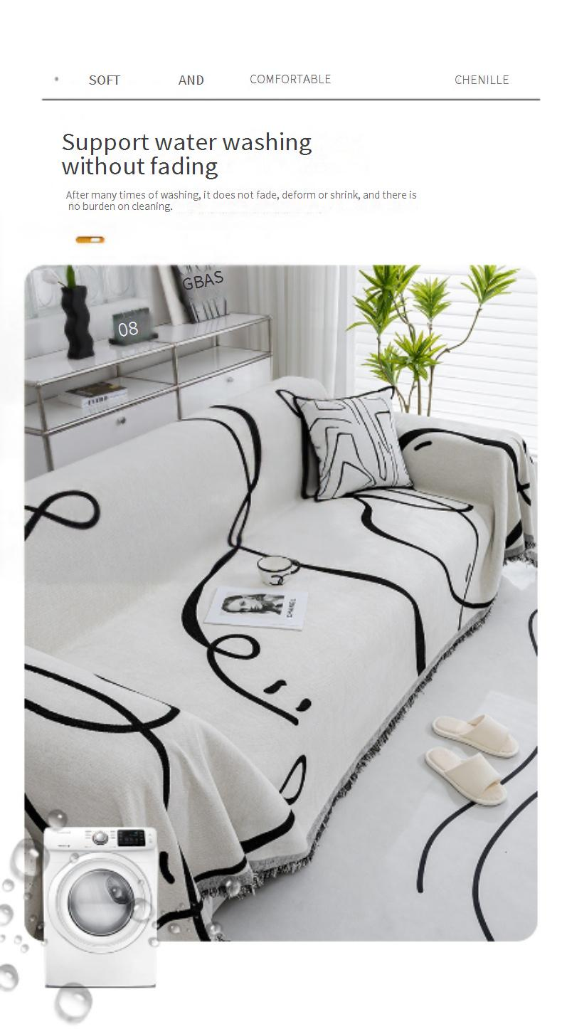 Home Garden Chenille Sofá Toalha Cobertura Completa Pano Quatro Estações Universal Reto Uma Peça Capa Antiderrapante Nova Capa Cobertor_voghion.com