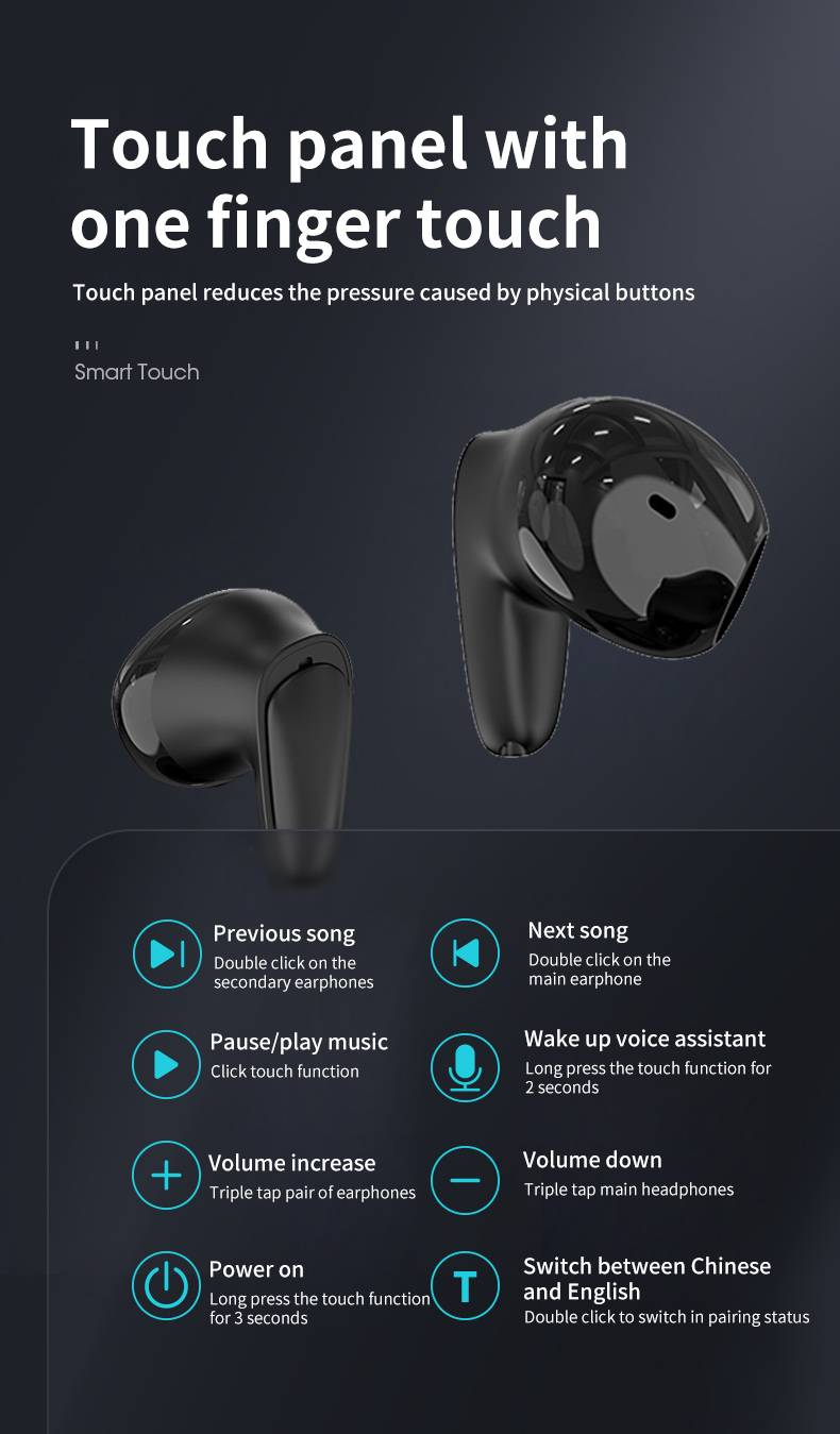 Real-time Offline Language Translation Earphones With 10 Languages Support - B28_voghion.com
