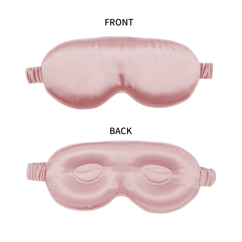 Maschera per dormire in seta sagomata 3D da 22 momme - 100% seta di gelso (blocca la luce al 100%, fascia elastica non regolabile, nessuna pressione sugli occhi)_voghion.com