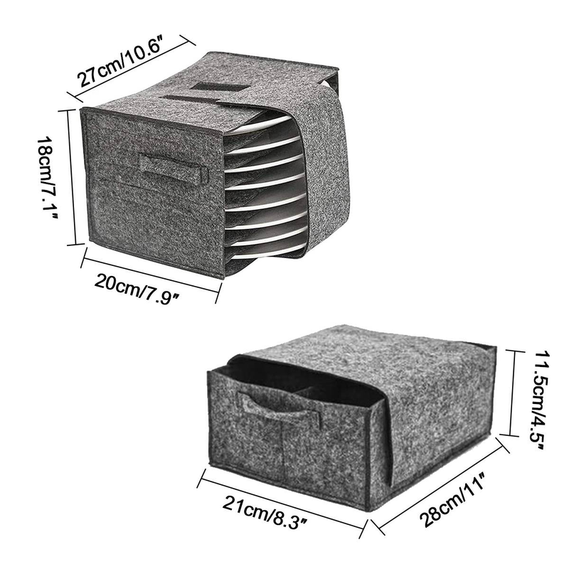 Aufbewahrungstasche für Picknickgeschirr im Freien, faltbar, tragbar, für Tassen, Schüsseln, Teller, Sortierung, Filz, Aufbewahrungsbox für Camping, Aufbewahrungsbedarf_voghion.com