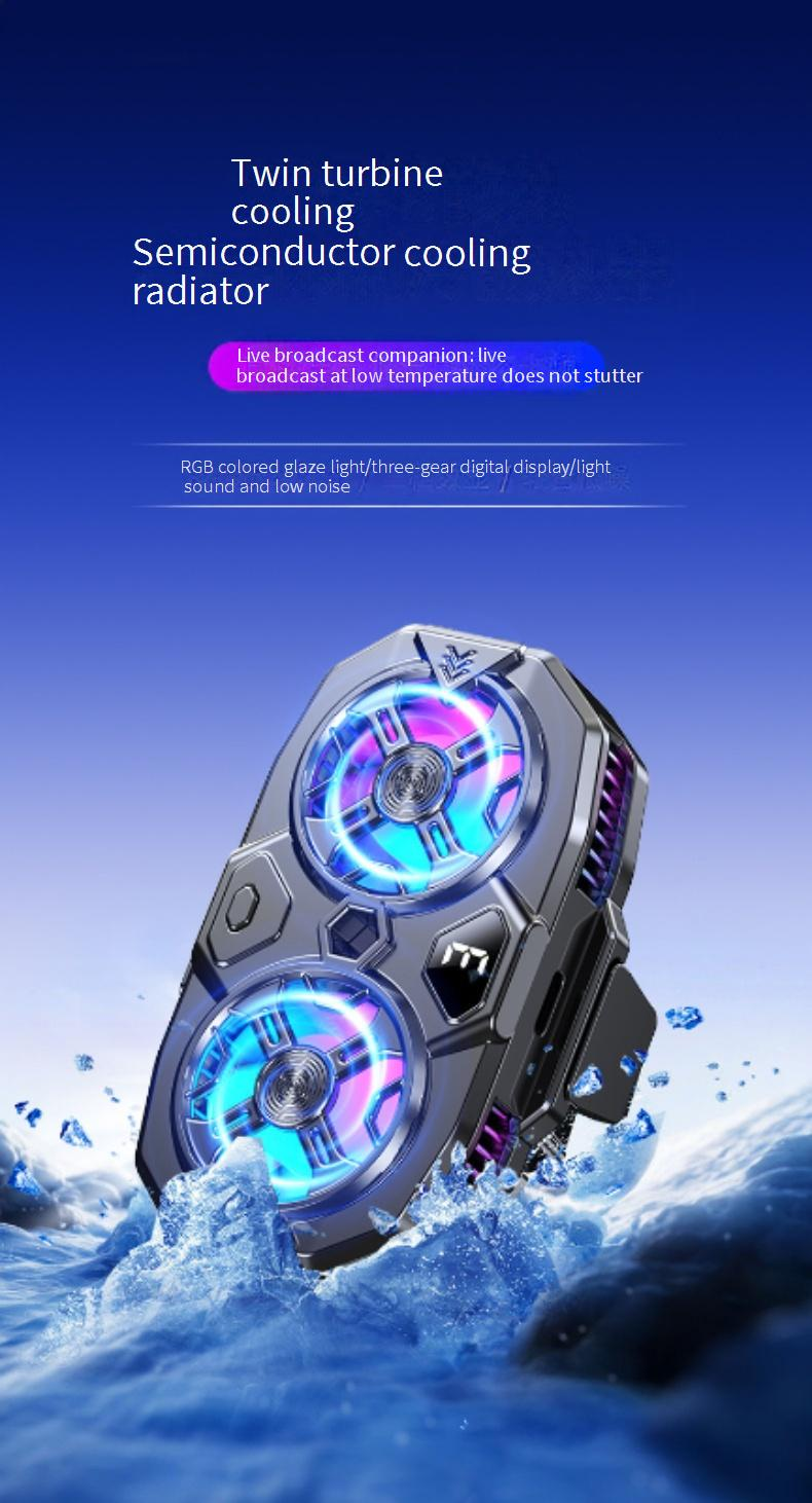 Semiconductor Phone Cooler - Clip-on Cooling Fan For Gaming (4℃-25℃ Adjustable ≤20dB)_voghion.com