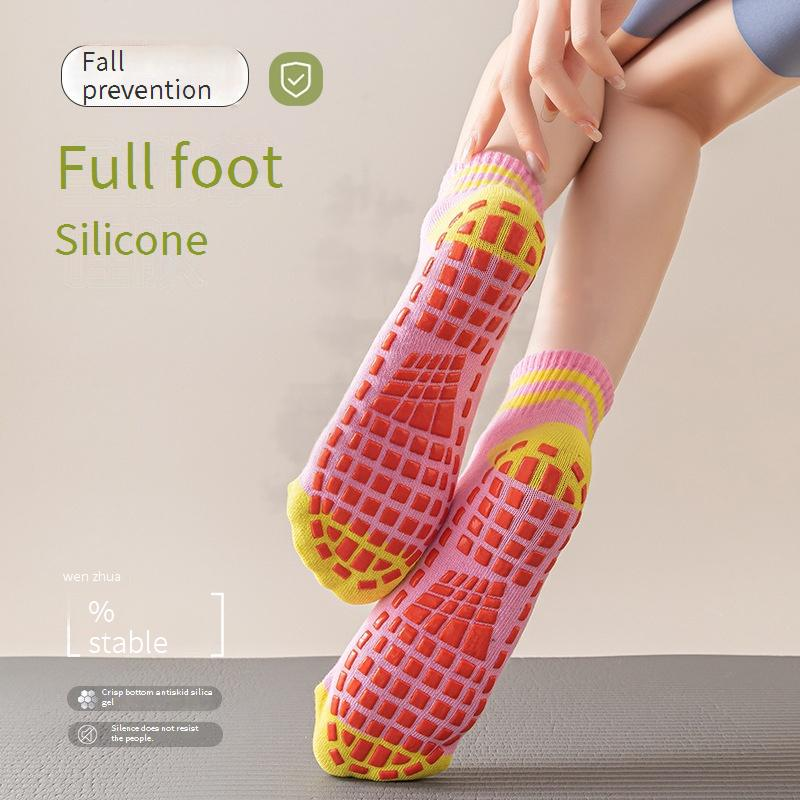Calzini da donna, calzini antiscivolo a tubo medio, calzini da trampolino, calzini da parco giochi, calzini per la prima infanzia, calzini da yoga, calzini da pavimento per genitori e figli._voghion.com