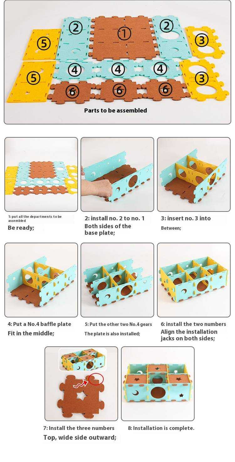 Wool Felt Hamster Hideout Maze,Hamster Cage Accessories,Guinea Pig Hides,Habitat Decor,Machine Wash,No Falling Risk_voghion.com