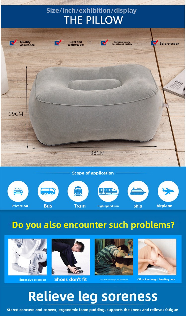Tapete inflável para massagem nos pés com flocagem macia - Almofada de acupressão portátil para reflexologia, ioga e spa em casa (PVC antiderrapante e leve)_voghion.com