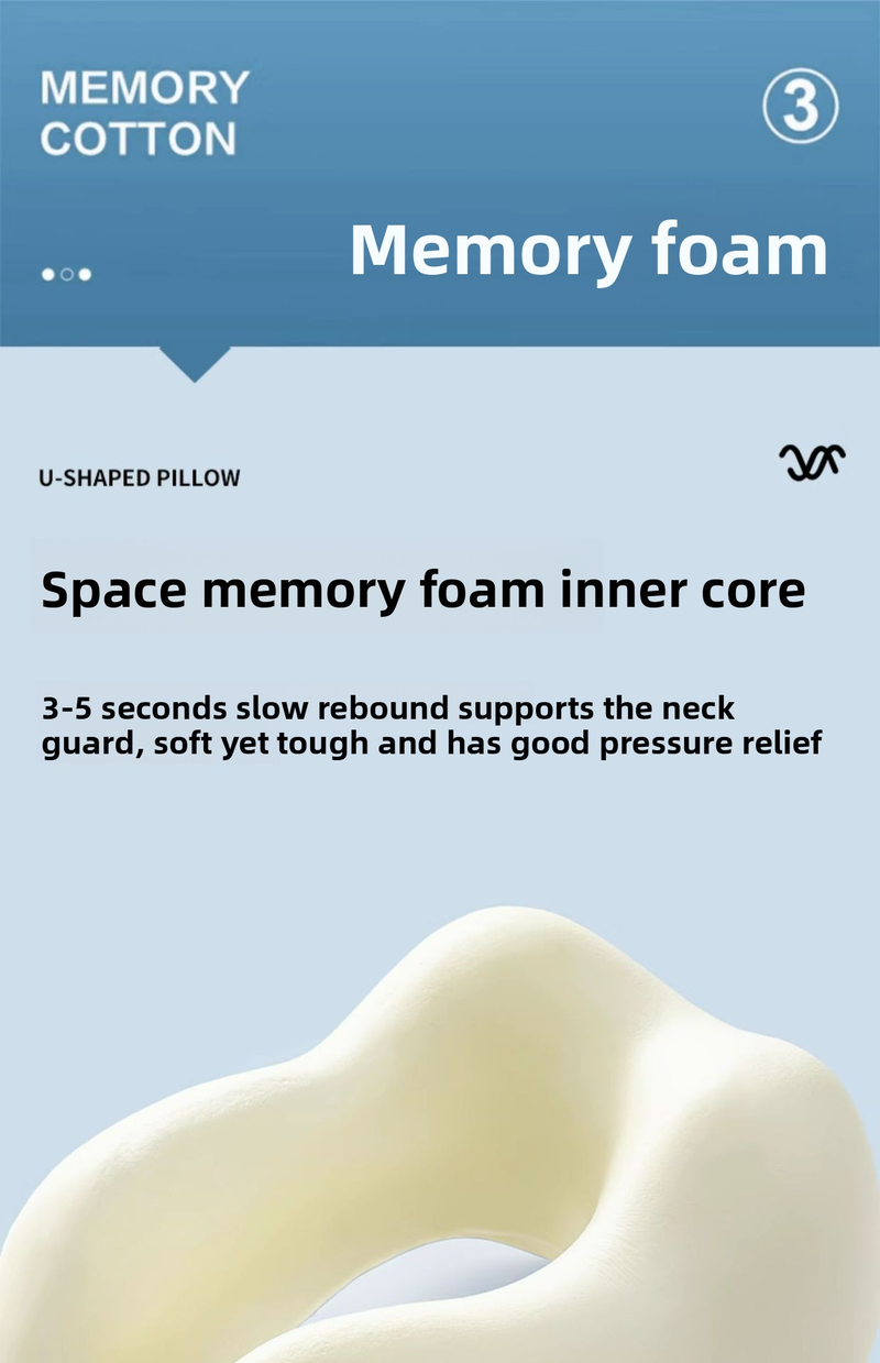 Nackenkissen aus Memory-Schaum mit Magnetfeldtherapie-Bezug – Ultraweiches Reisekissen für Flugzeug, Büro und Auto (waschbar, leicht, 4 Farben)_voghion.com