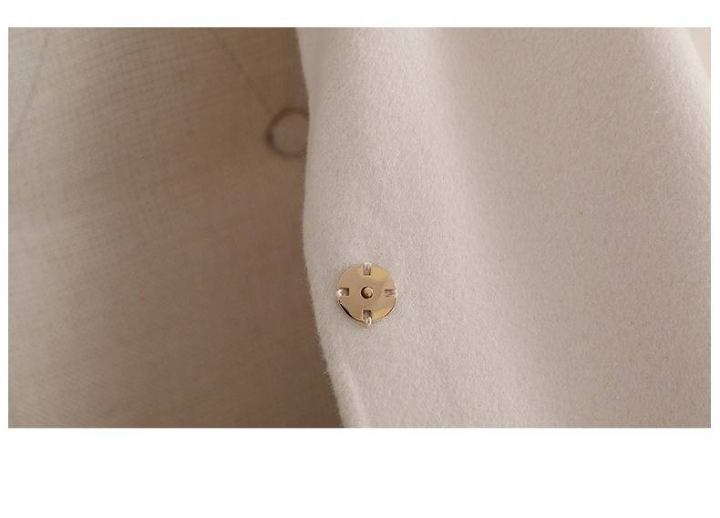 Luxury Double-Faced Wool Coat Women's Mid-Length Trench Coat For Petite Figure | Premium Cashmere Blend | Slim Fit With Belt | Office Elegance_voghion.com