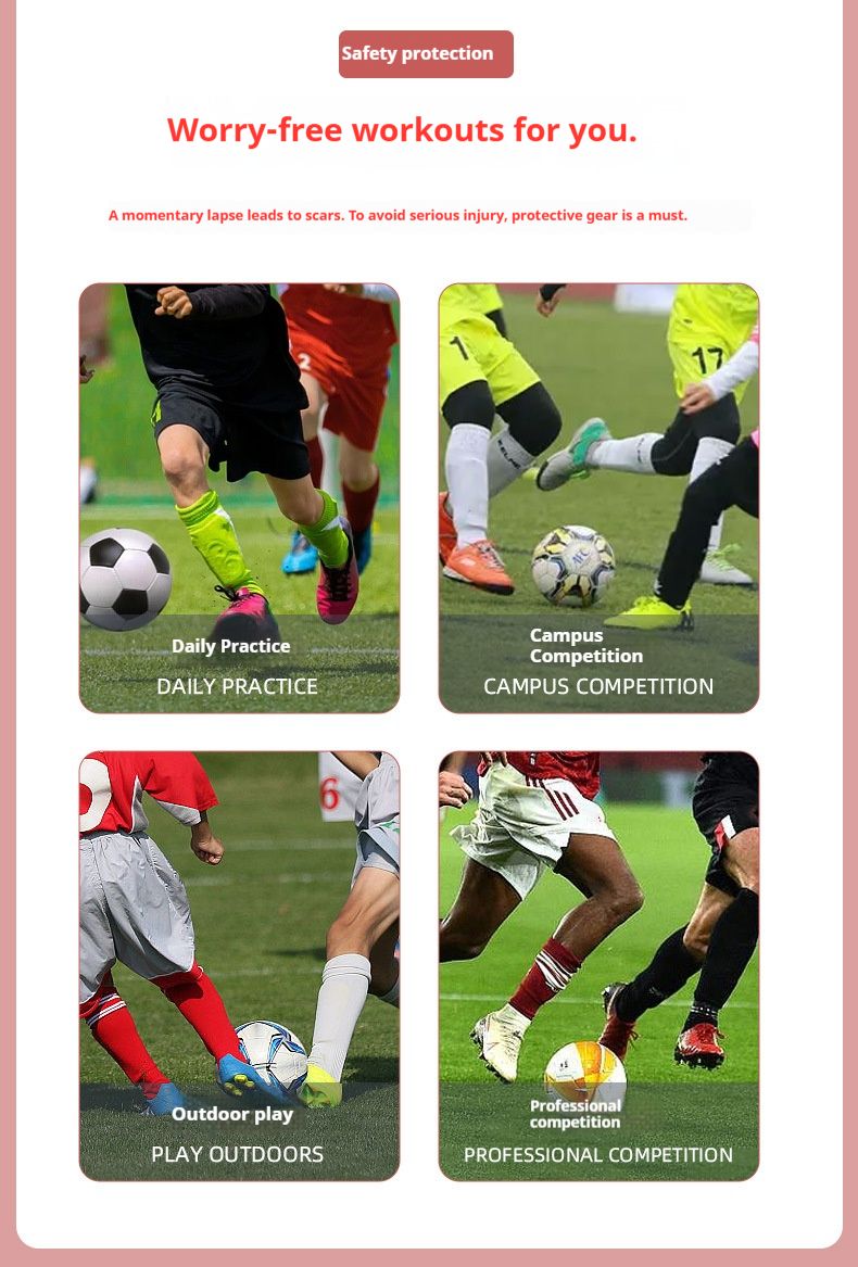Parastinchi da calcio con manicotti – Protezione regolabile per le gambe per sport e attività all'aperto (taglia M/L, opzioni multicolore)_voghion.com