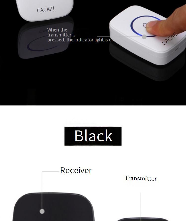 Kabellose Türklingel mit Fernbedienung mit großer Reichweite – ideal für die Sicherheit älterer Menschen und zu Hause, 300 m Reichweite, 38 Klingeltöne, Wechselstrombetrieb_voghion.com