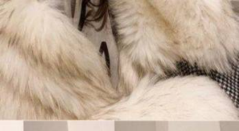 Women's Faux Fox Fur Short Coat With Flared Sleeves - Velvet-Lined Winter Jacket In Beige & Cream, S-3XL_voghion.com