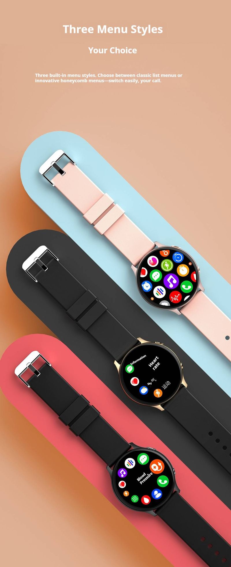 Smartwatch Bluetooth unisex con monitoraggio di chiamate/musica/salute - Voce AI, multilingue, batteria da 7 giorni, ricarica magnetica_voghion.com