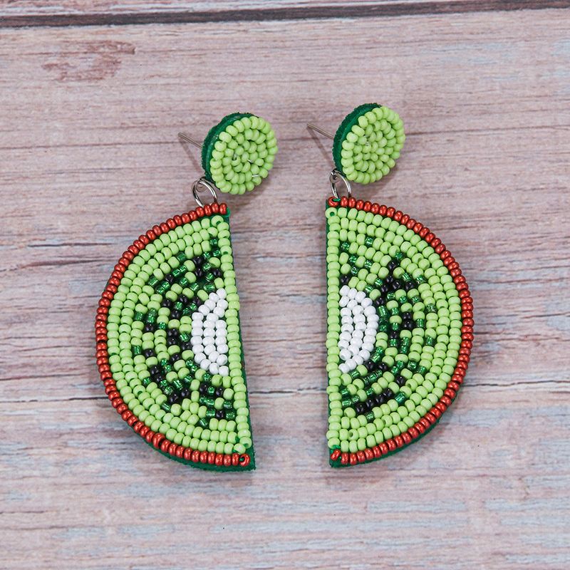 1 paio di orecchini pendenti in vetro non tessuto con perline di frutta tropicale a forma di anguria e frutta_voghion.com