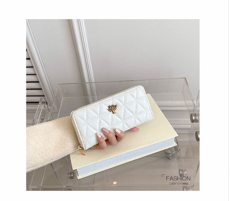 Women's Wallet & Men's Wallet Lingge Purse Ladies Long Clutch Bag Simple And Large-capacity Leisure Card Bag Tide Card Bag_voghion.com