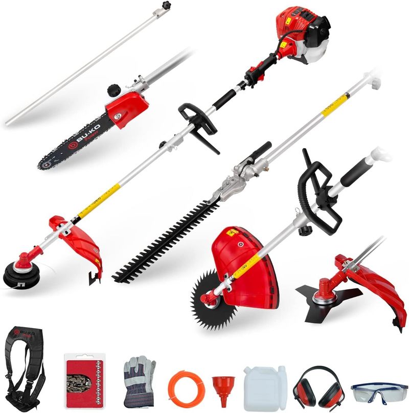 BU-KO 52cc Multi Functional Garden Tool Long Reach Petrol Hedge Trimmer_voghion.com