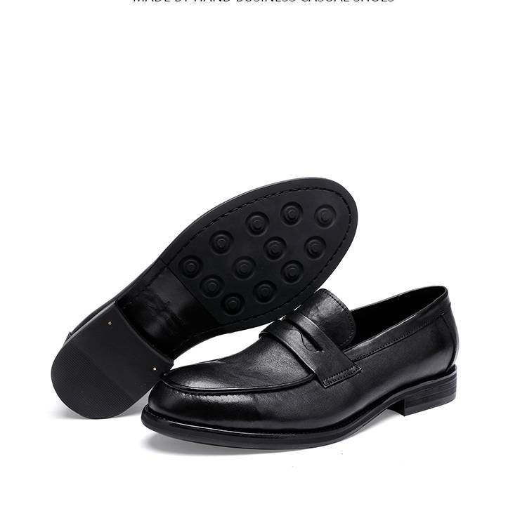 Neue waschen vintage pferd leder schuhe eine slip-auf bean schuhe herren schuhe licht luxus high-end gerade leder schuhe leder laufsohle_voghion.com