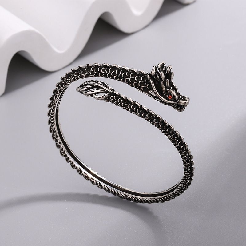 Bracciale etnico con serpente dagli occhi rossi, stile hip hop, punk rock, moda di strada, uomo e donna_voghion.com