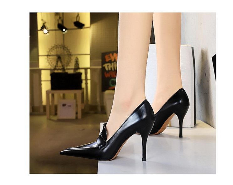 958-1 Wind Women's Pointed Toe, Shoes, High Heels, Slim Fit, Deep Mouth Single Shoes_voghion.com