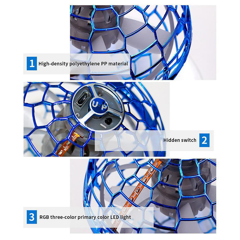 New 360° Rotating Flying Ball Toys Globe Shape Magic Controller Mini Drone Flying Toy, Built-in RGB Lights Spinner Spinning UFO For Kids Adults_voghion.com
