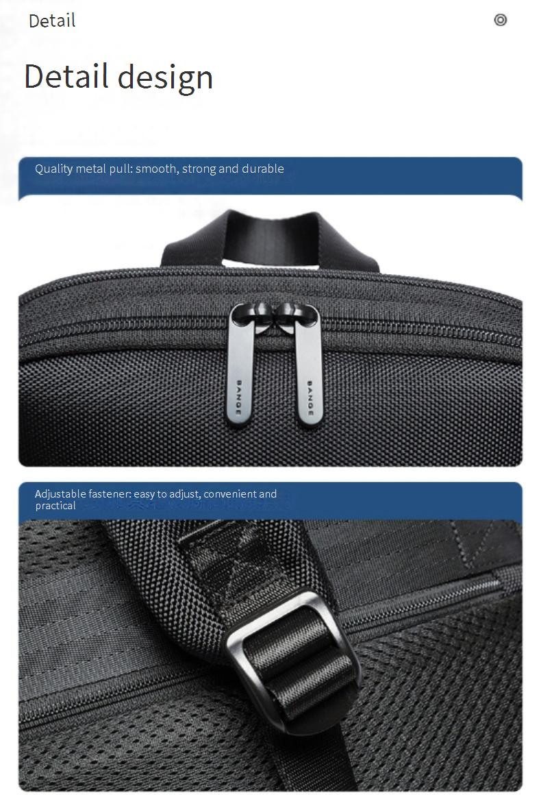 BANGE Men's Backpack Waterproof Business Casual Ultra Thin Travel Computer Backpack With Expandable Capacity Backpack_voghion.com