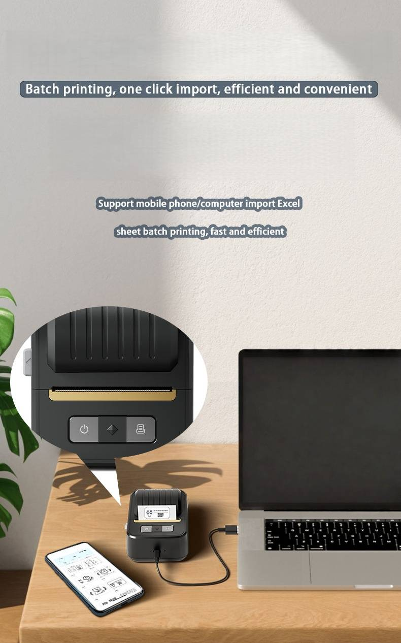 N20 Commercial Bluetooth Thermal Label Printer For Mobile & PC - Portable, Wireless, Compact Design For Small Businesses & Home Use_voghion.com